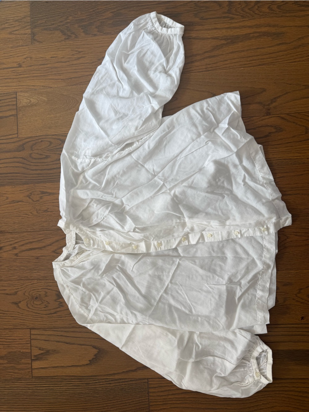 Doen White Kids Button-Front Cotton Top